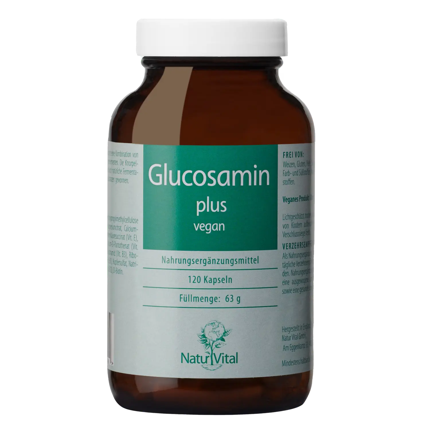 Natur Vital Glucosamine Plus Vegan, 120 capsules Glucosamine EAN: 4262512990286