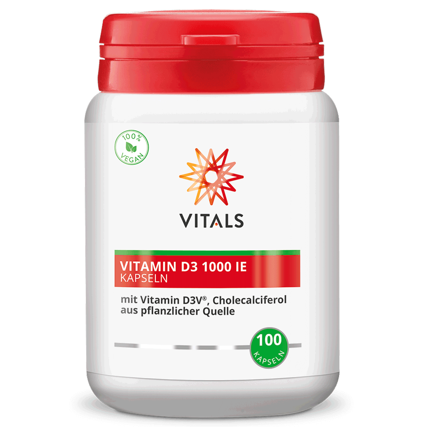 Vitals Vitamin D3 1000 IE, 100 Kapseln  EAN: 8716717001750