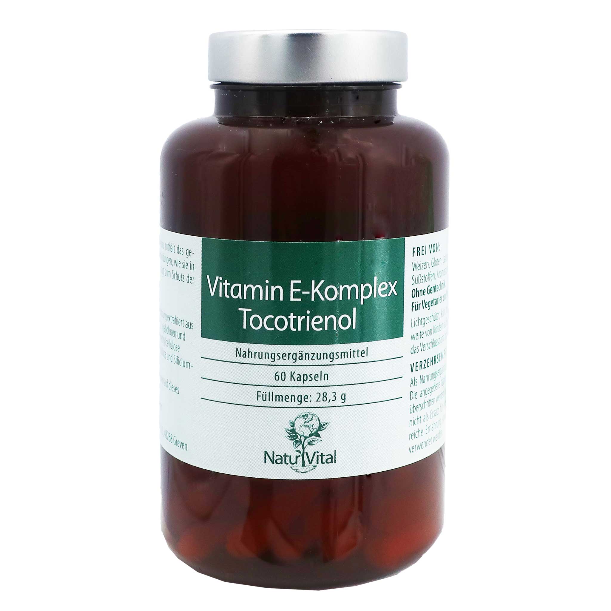 Vitamin E Komplex Tocotrienol von Natur Vital beinhaltet 60 Kapseln