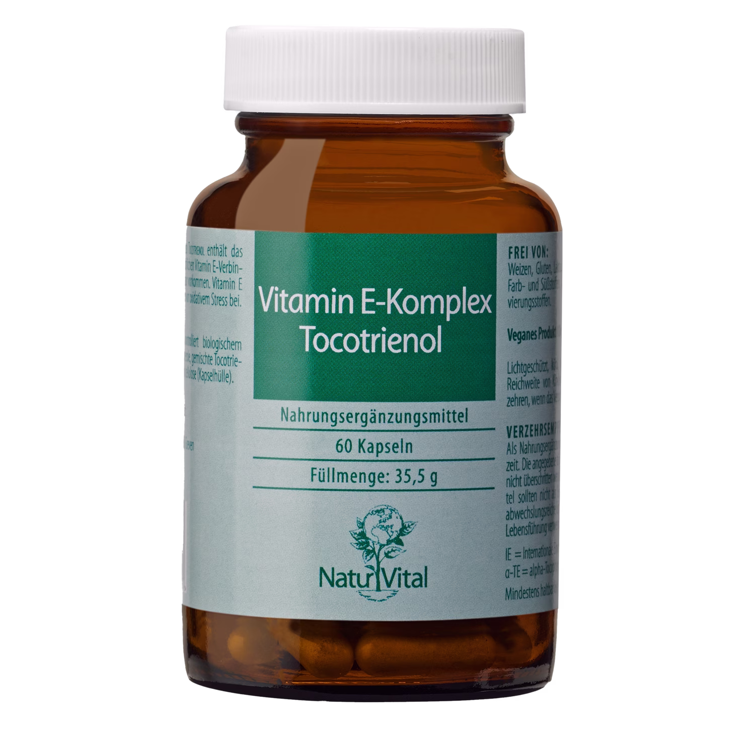 Vitamin E Komplex Tocotrienol von Natur Vital beinhaltet 60 Kapseln