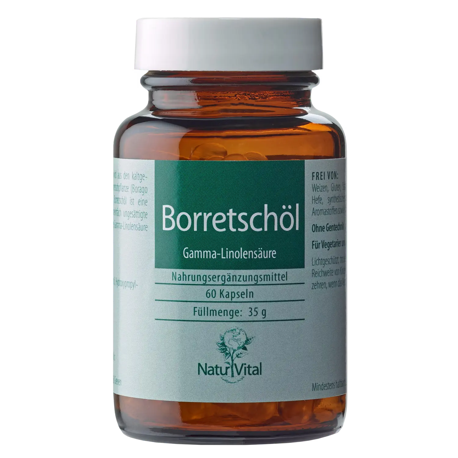 Borretschöl von Natur Vital beinhaltet 60 Kapseln