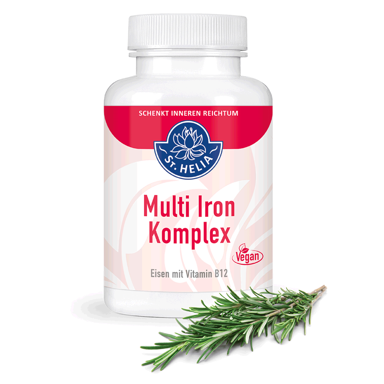 Multi Iron Komplex St. Helia 90 Kapseln Multi Iron Komplex plus Vitamin B12 von St. Helia beinhaltet 90 Kapseln