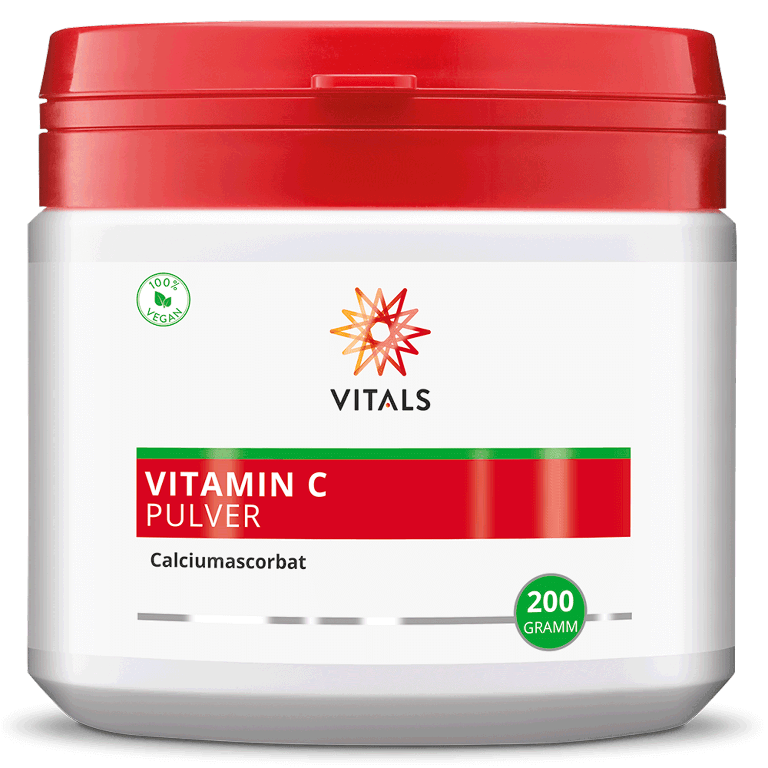 Vitals Vitamin C Pulver, 200 Gramm Calciumascorbat  EAN: 8716717002566