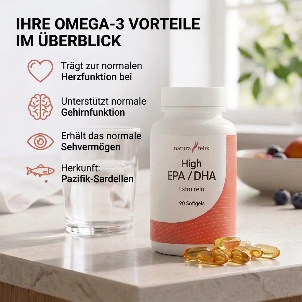 Natura Felix High EPA/DHA, 60 Softgels Fischöl Omega-3 EPA DHA Golden Omega-3 EAN: 8717729190708