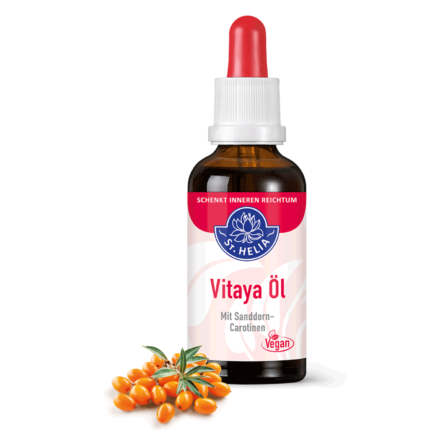 Vitaya Öl Sanddorn-Carotinen St. Helia 50 ml Vitaya Öl mit Sanddorn-Carotinen von St. Helia beinhaltet 50 Milliliter
