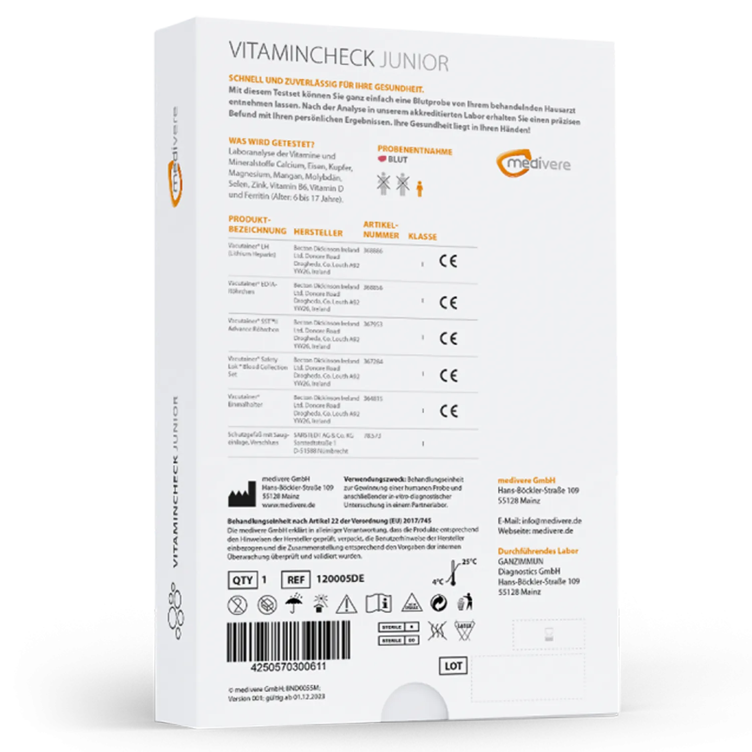 Medivere Vitamincheck Junior MV3111 EAN: 4250570300611