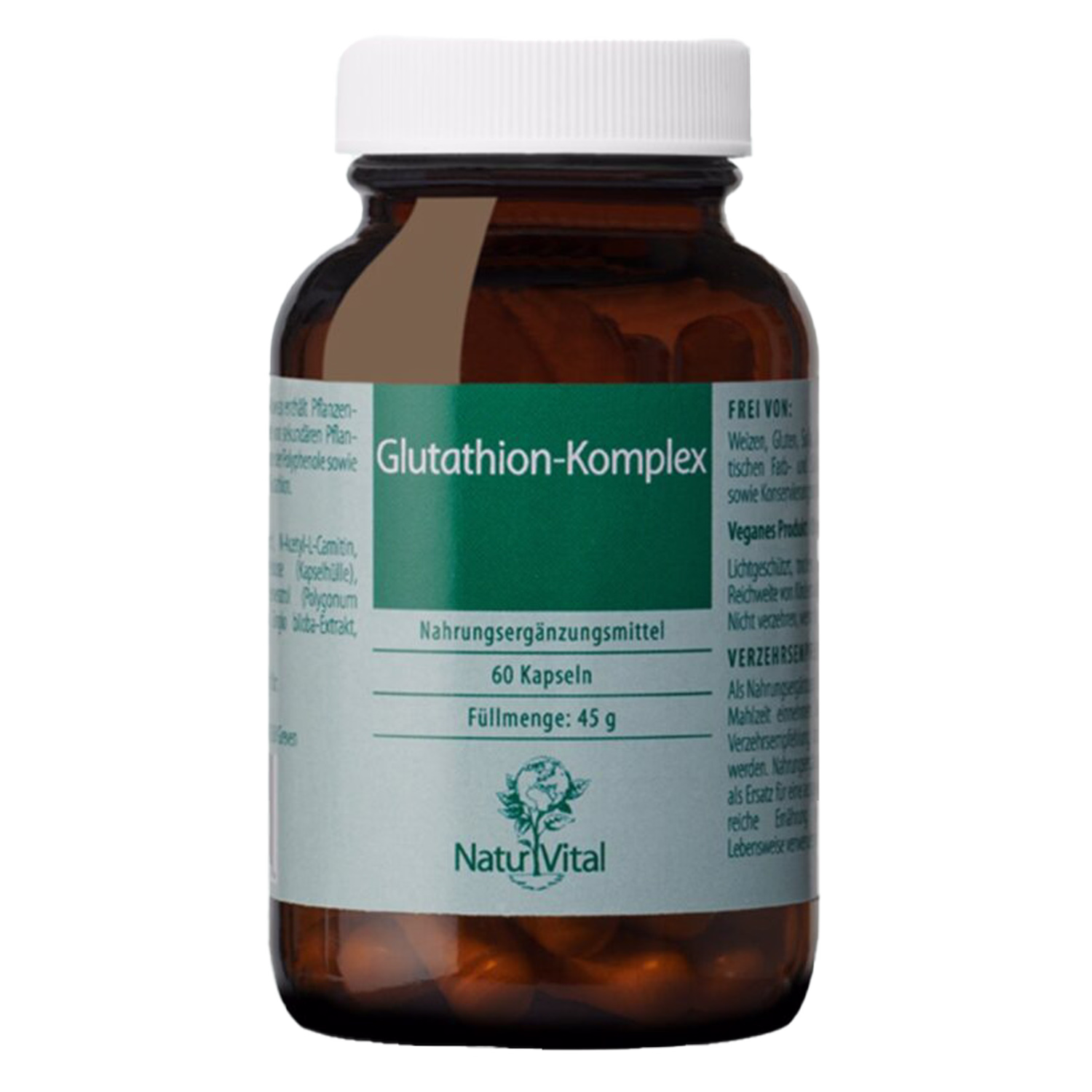 Glutathion Komplex von Natur Vital beinhaltet 60 Kapseln