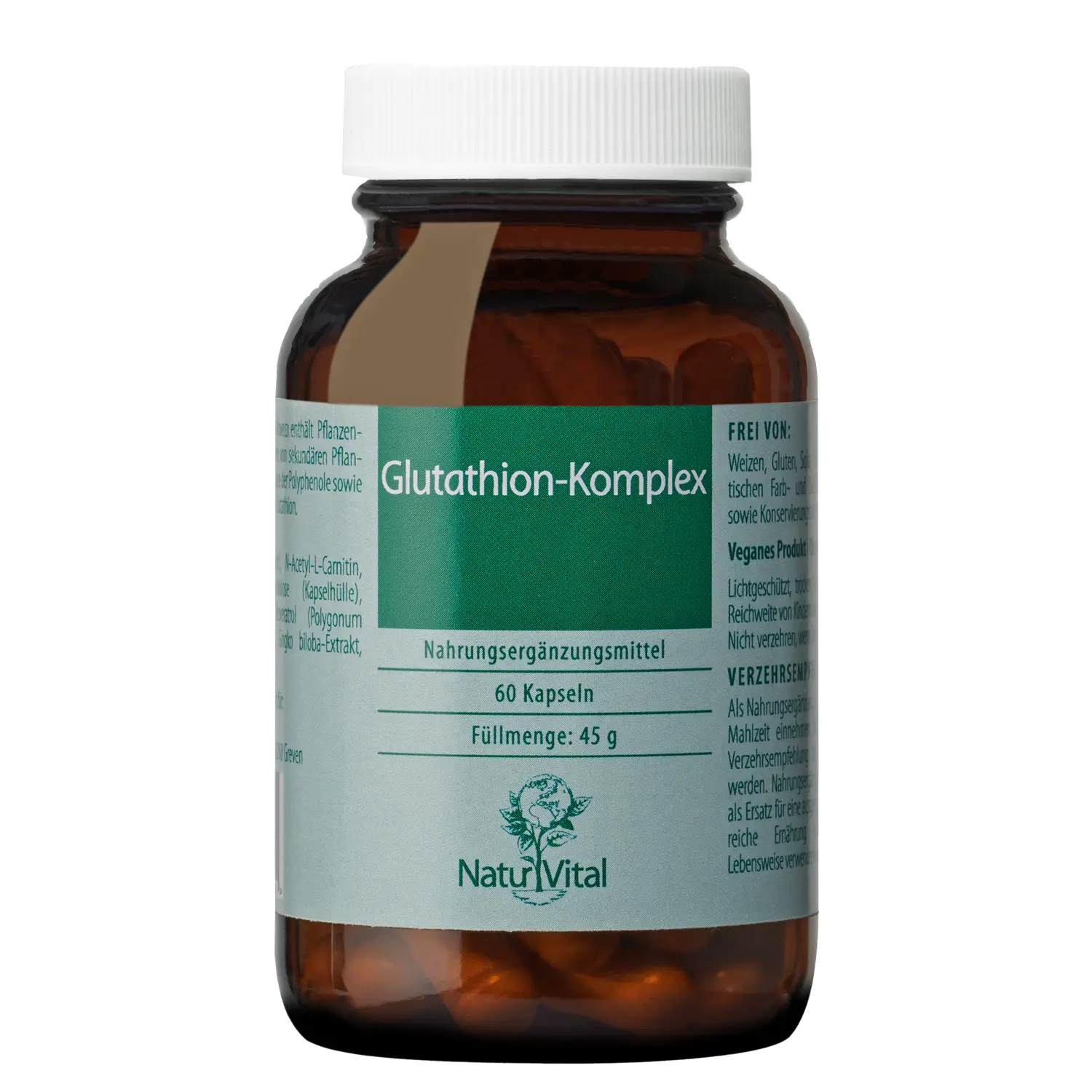 Glutathion Komplex von Natur Vital beinhaltet 60 Kapseln
