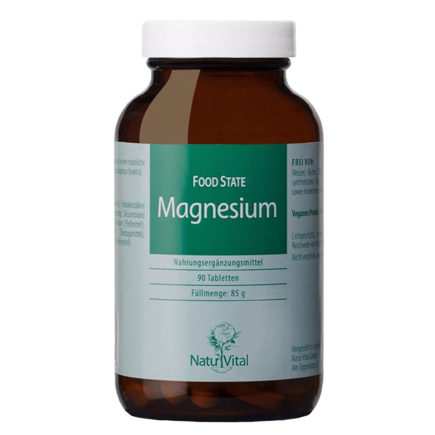 Magnesium Natur Vital 90 Kapseln Magnesium von Natur Vital beinhaltet 90 Kapseln