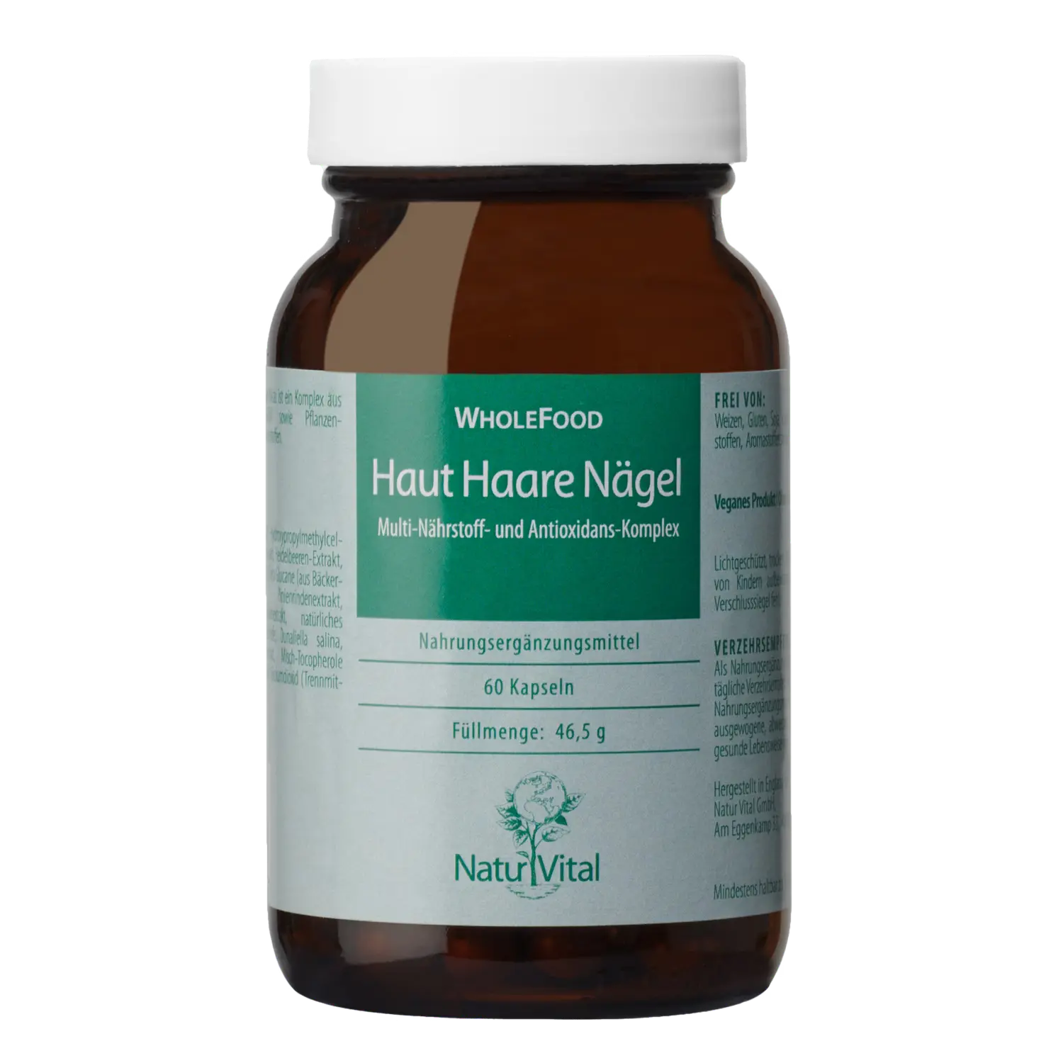 Haut Haare und Nägel von Natur Vital beinhaltet 60 Kapseln