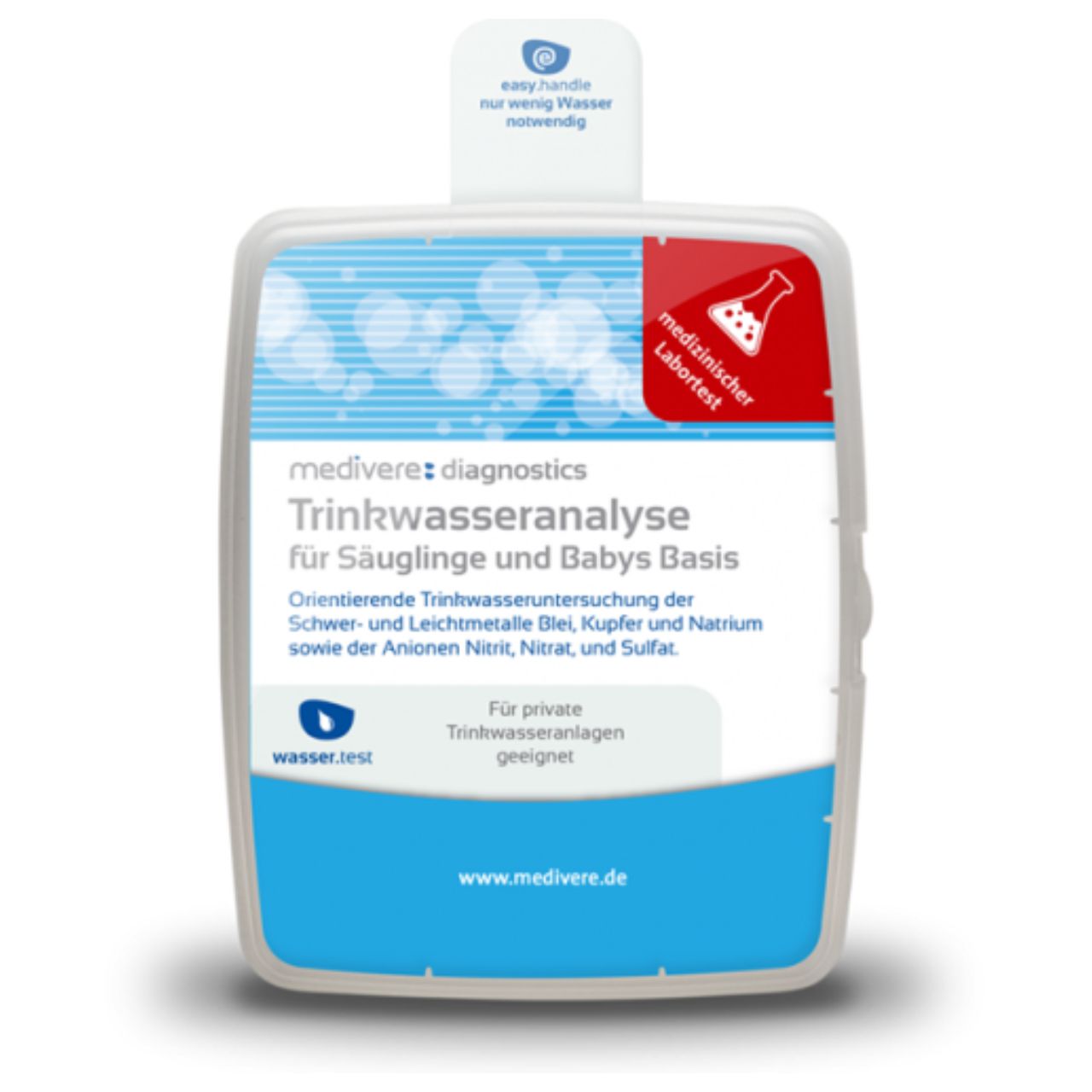 Medivere Trinkwasseranalyse für Säuglinge und Babys - Basis  EAN: 4250570302110