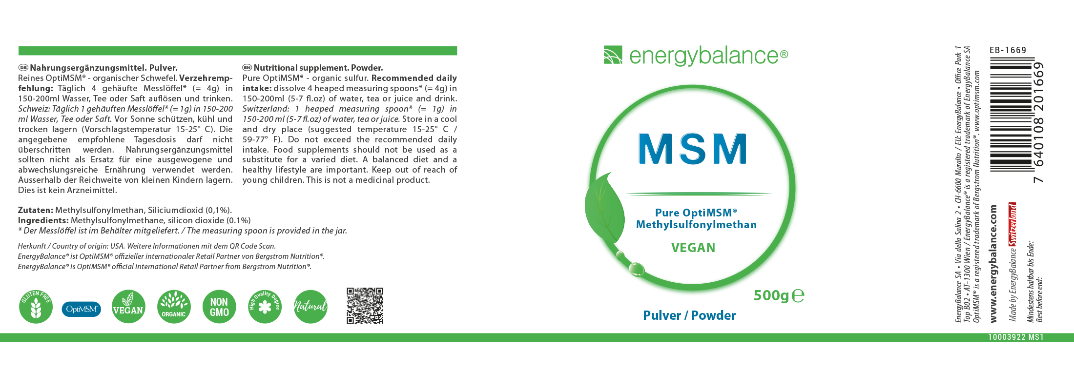 MSM Etikett von Energybalance