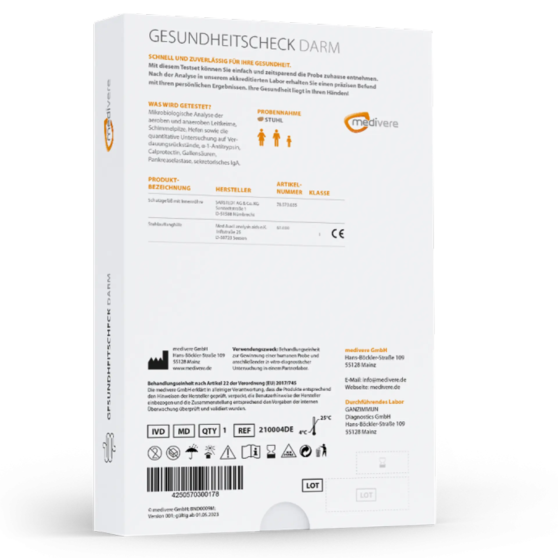 Medivere Gesundheitscheck Darm  EAN: 4250570300178