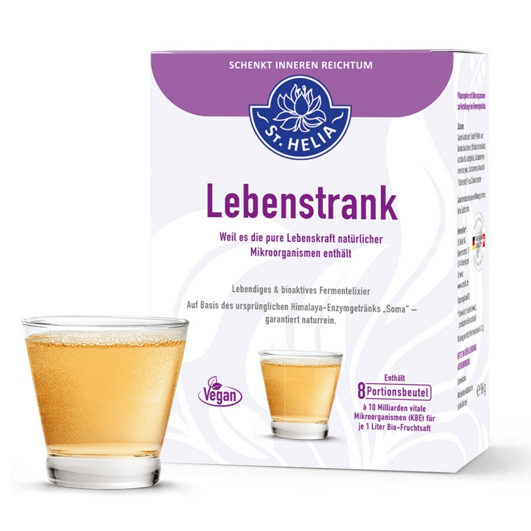 Lebenstrank von St. Helia beinhaltet 8 Beutel je 18 Gramm Pulver, Alkohol, Bier, Getränk, Tasse