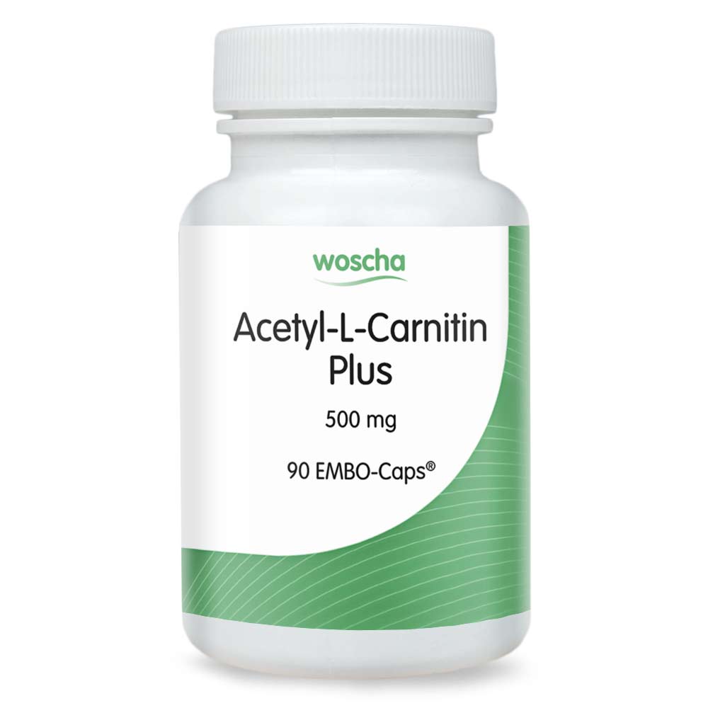 Woscha Acetyl-L-Carnitin Plus 500 mg von podo medi beinhaltet 90 EMBO-Caps