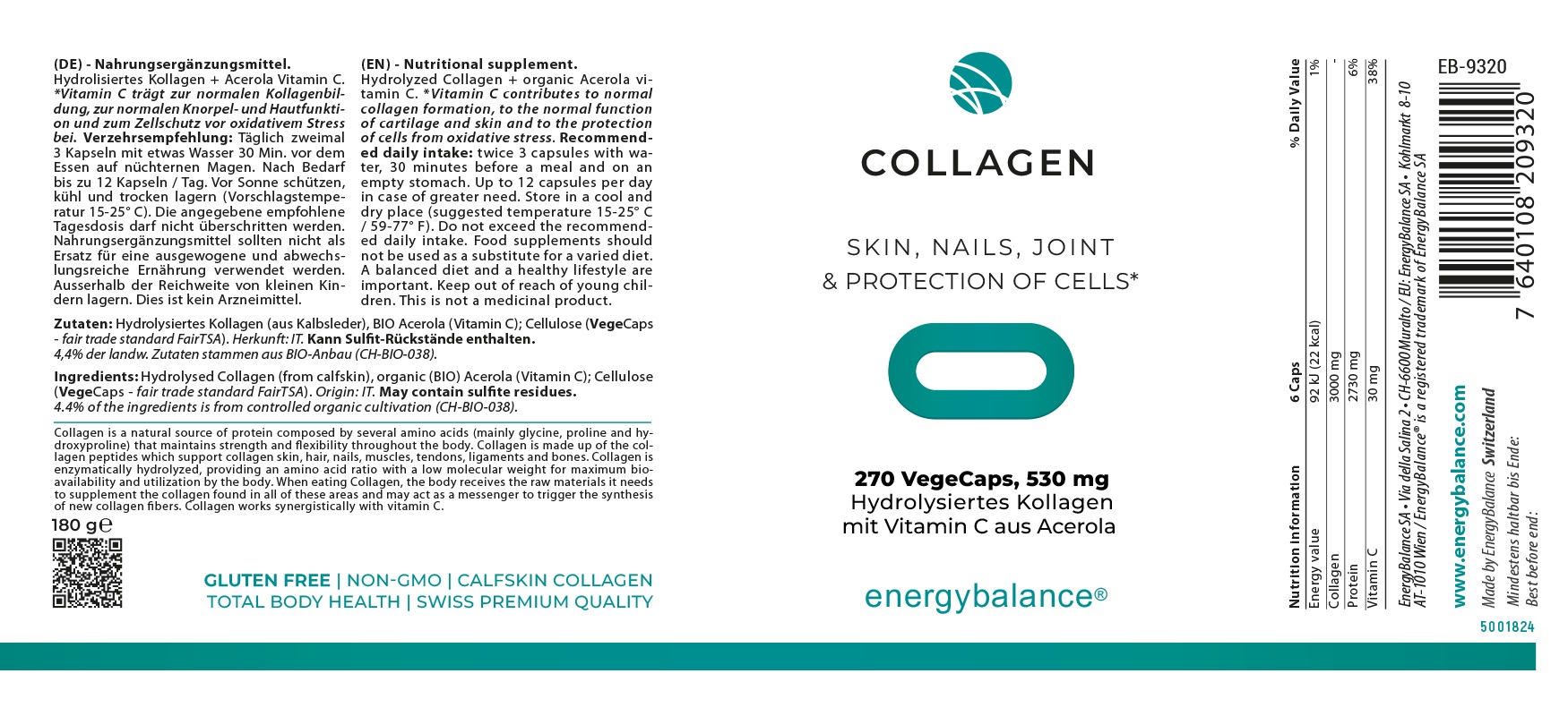 Collagen Etikett von Energybalance