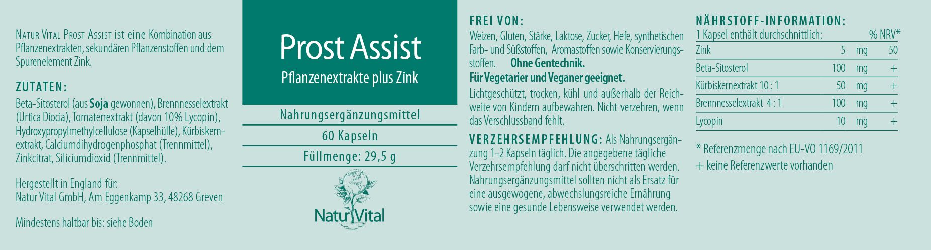 Prost Assist von Natur Vital Etikett