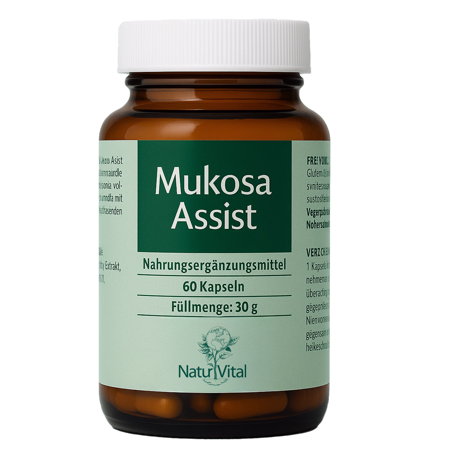 Mukosa Assist Kräuter von Natur Vital beinhaltet 60 Kapseln Mukosa Assist Kräuter von Natur Vital beinhaltet 60 Kapseln
