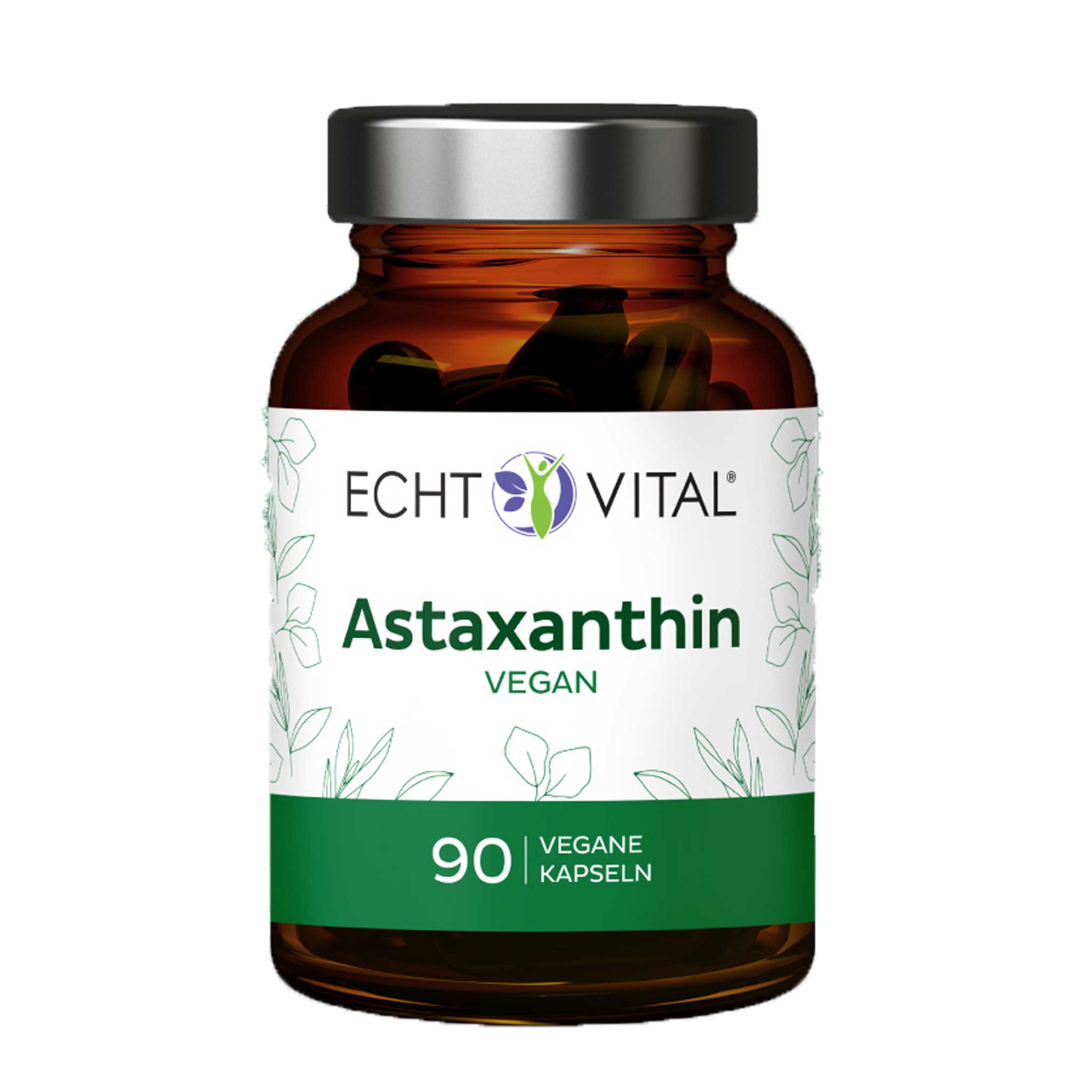 Echt Vital Astaxanthin Vegan beinhaltet 90 Kapseln