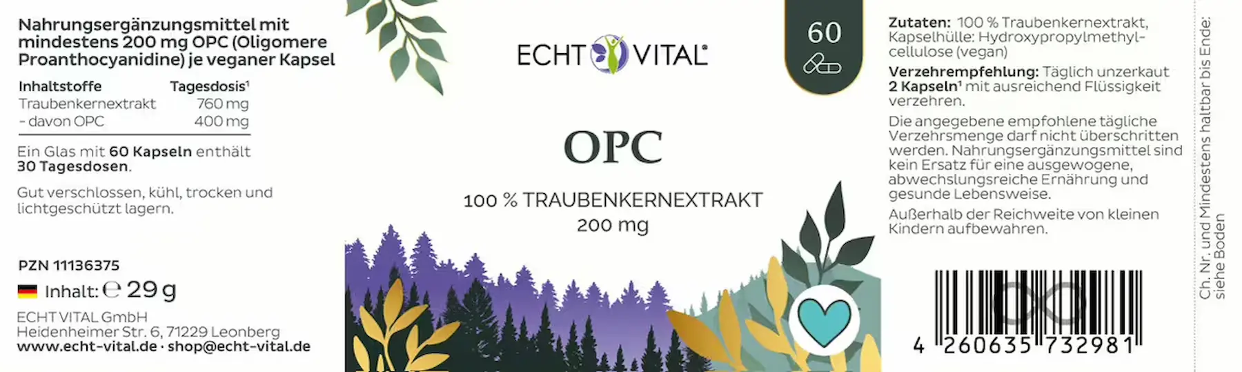 OPC 200 mg, 60 Kapseln