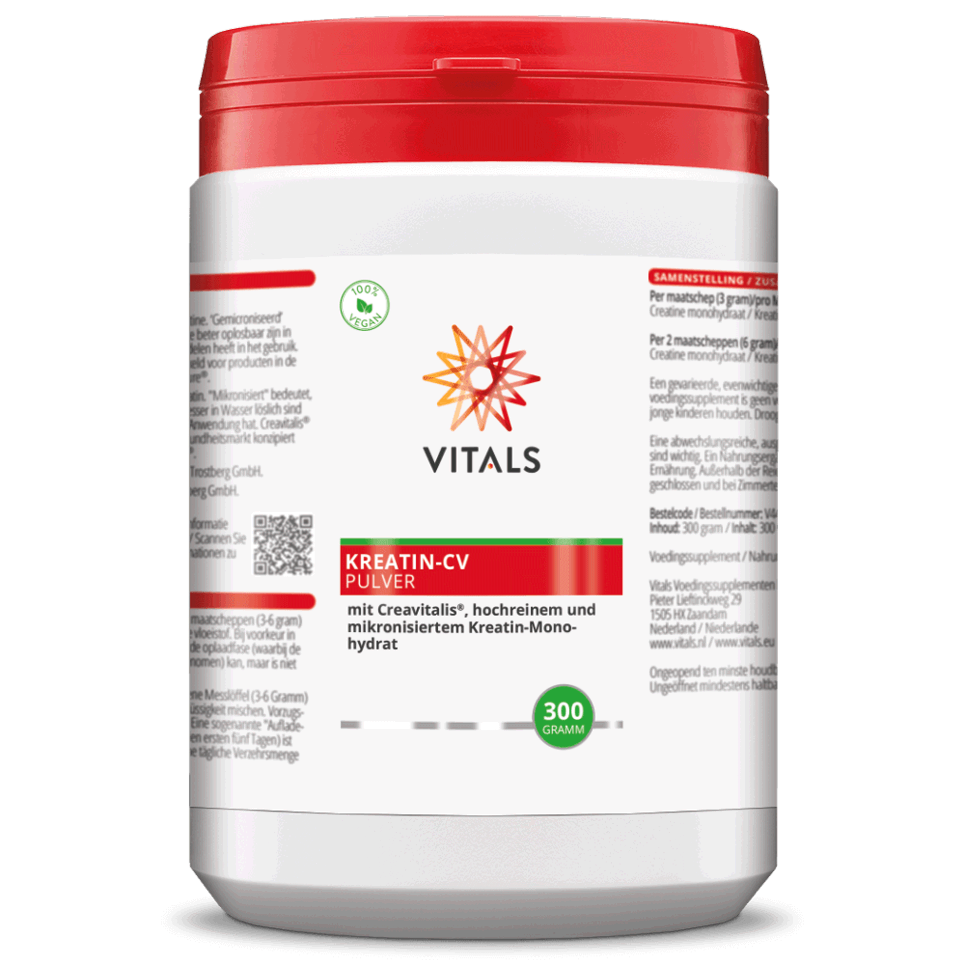 Vitals Kreatin-CV, 300 Gramm  EAN: 8716717004409