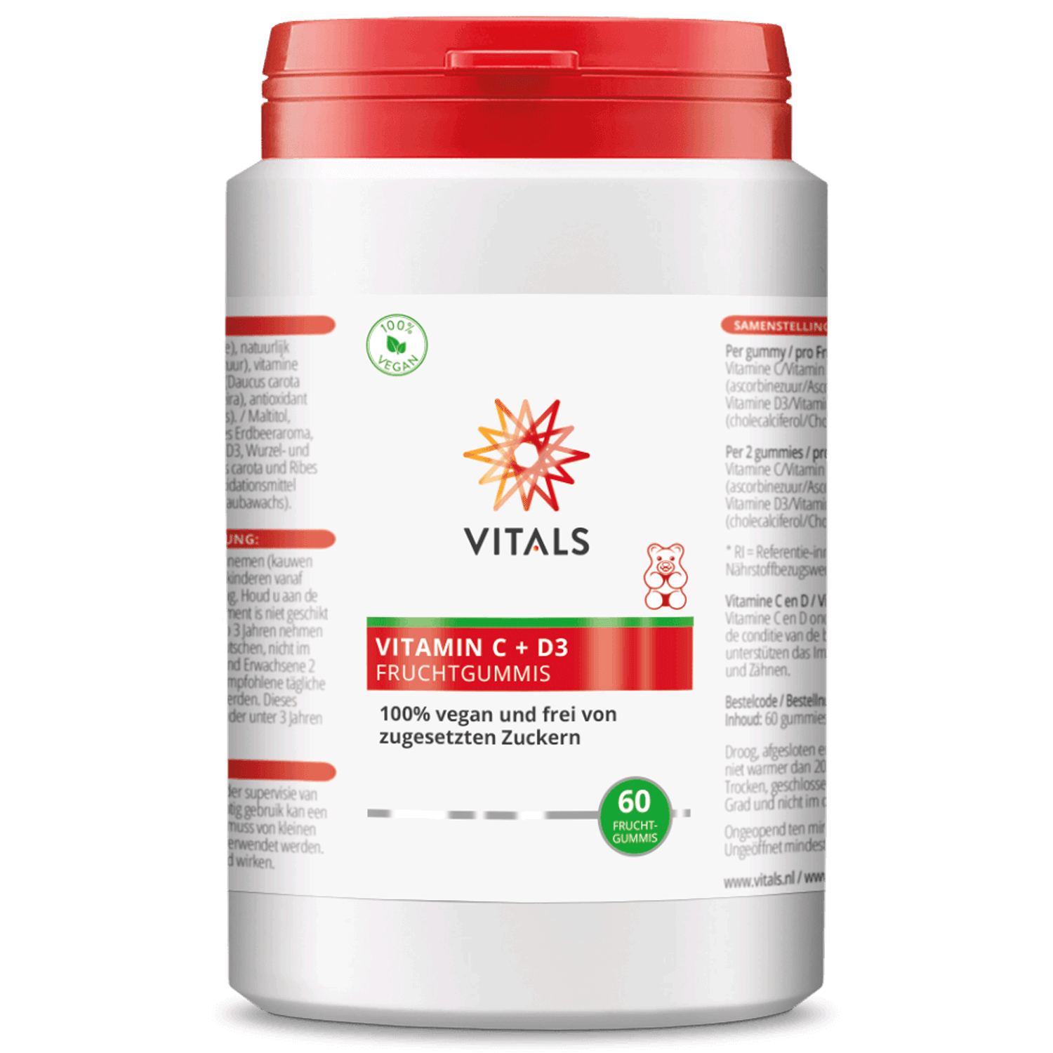Vitals Vitamin C + D3, 60 Fruchtgummis  EAN: 8716717004003