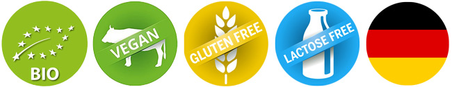 bio vegan glutenfrei lactosefrei Made in germany