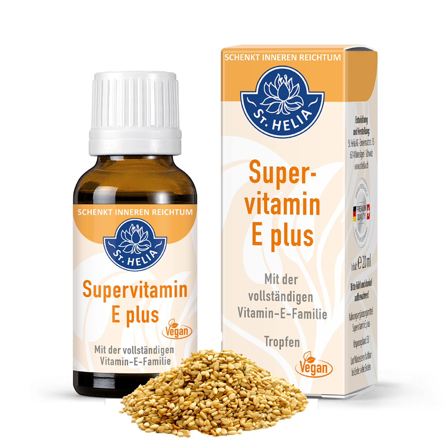 SuperVitamin E St. Helia 20 ml SuperVitamin E von St. Helia beinhaltet 20 Milliliter