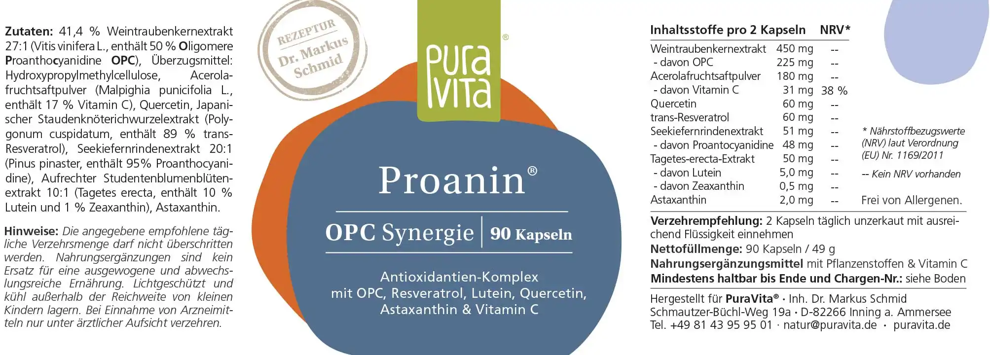 PuraVita Proanin OPC Synergie 90 Kaps  EAN: 4260463084573