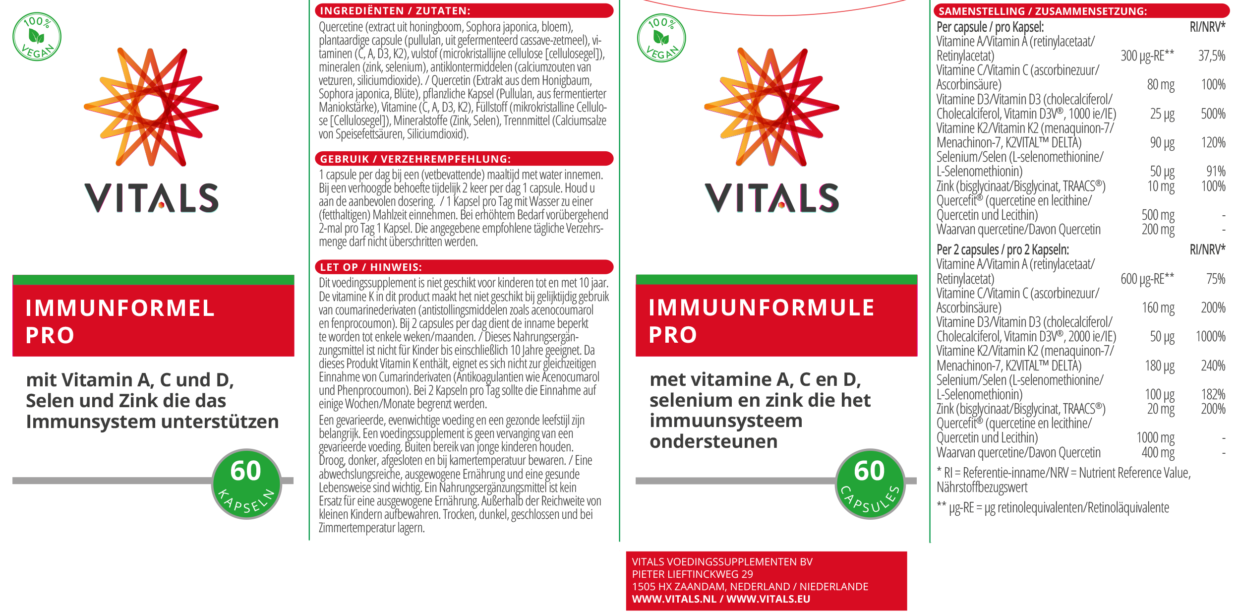 Vitals Immunformel Pro, 60 Kapseln  EAN: 8716717004195