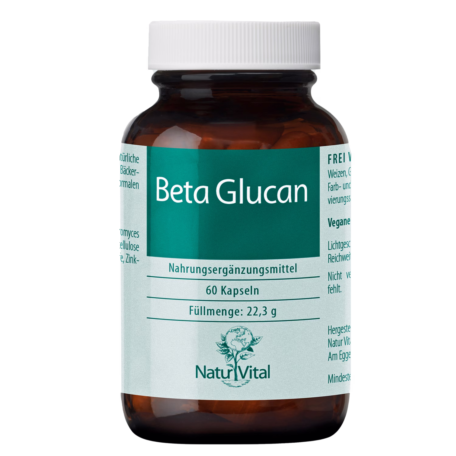 Beta Glucan von Natur Vital beinhaltet 60 Kapseln