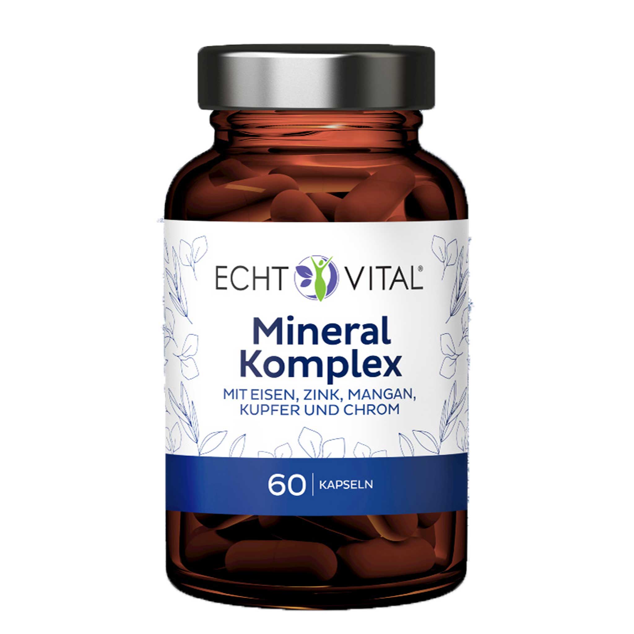 Mineral Komplex von Echt Vital beinhaltet 60 Kapseln