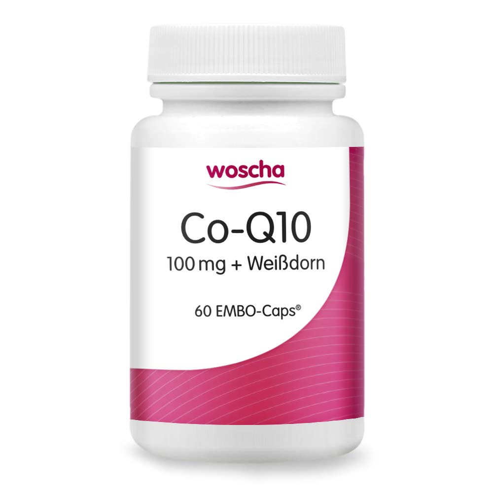 Woscha Co-Q10 mit Weißdorn, 60 Kapseln Coenzym Q10 Ubiquinon Weißdorn Ubichinon EAN: 8717729191286