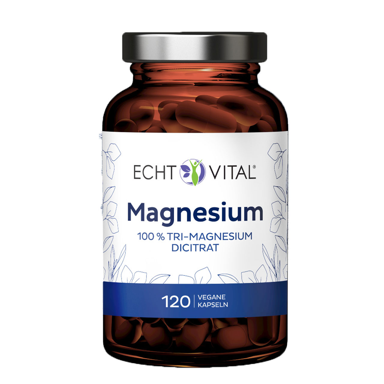 Magnesium Dicitrat Kapseln von Echt Vital beinhaltet 120 vegane Kapseln