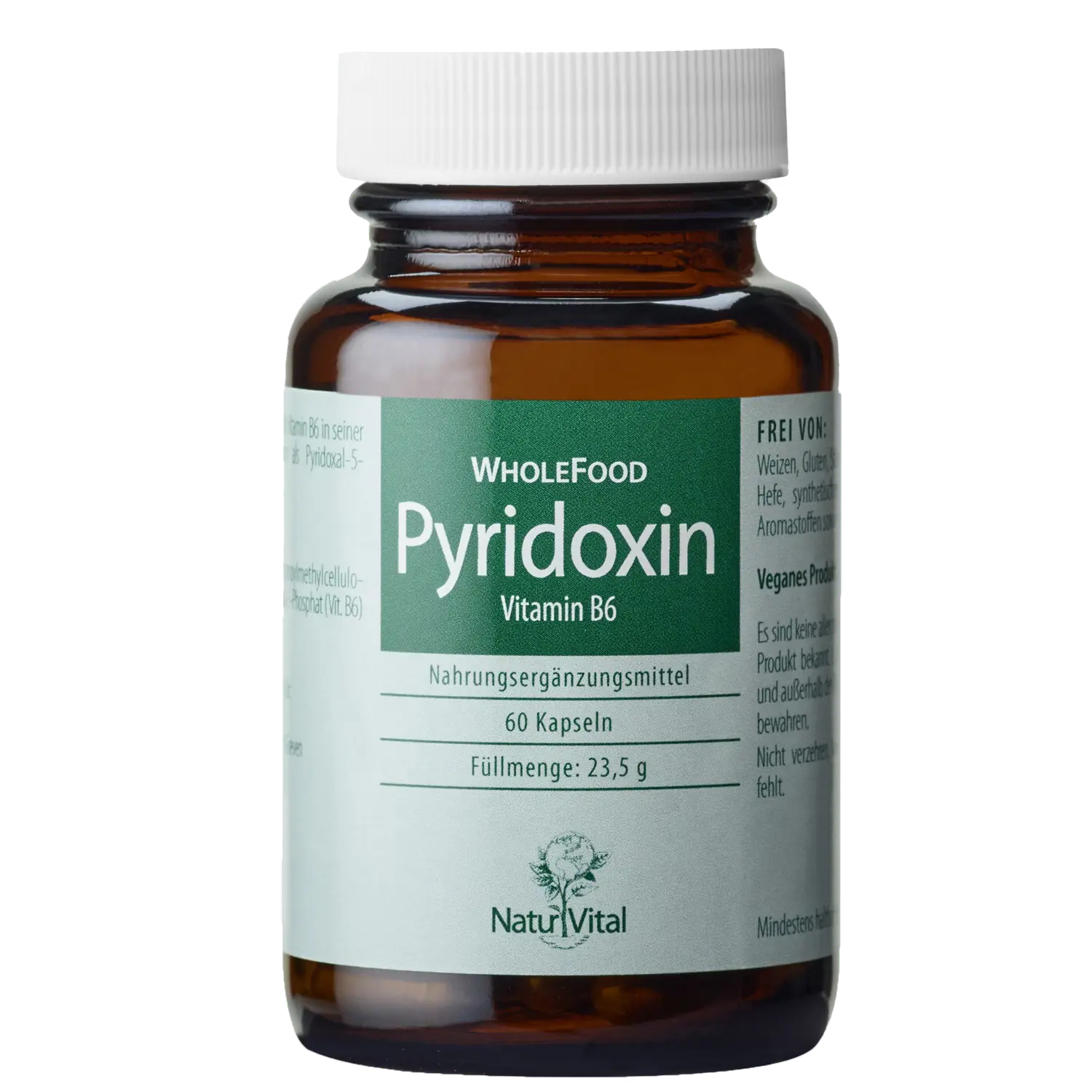 Natur Vital Pyridoxin WholeFood P5P, 60 Kapseln  EAN: 4262512990620