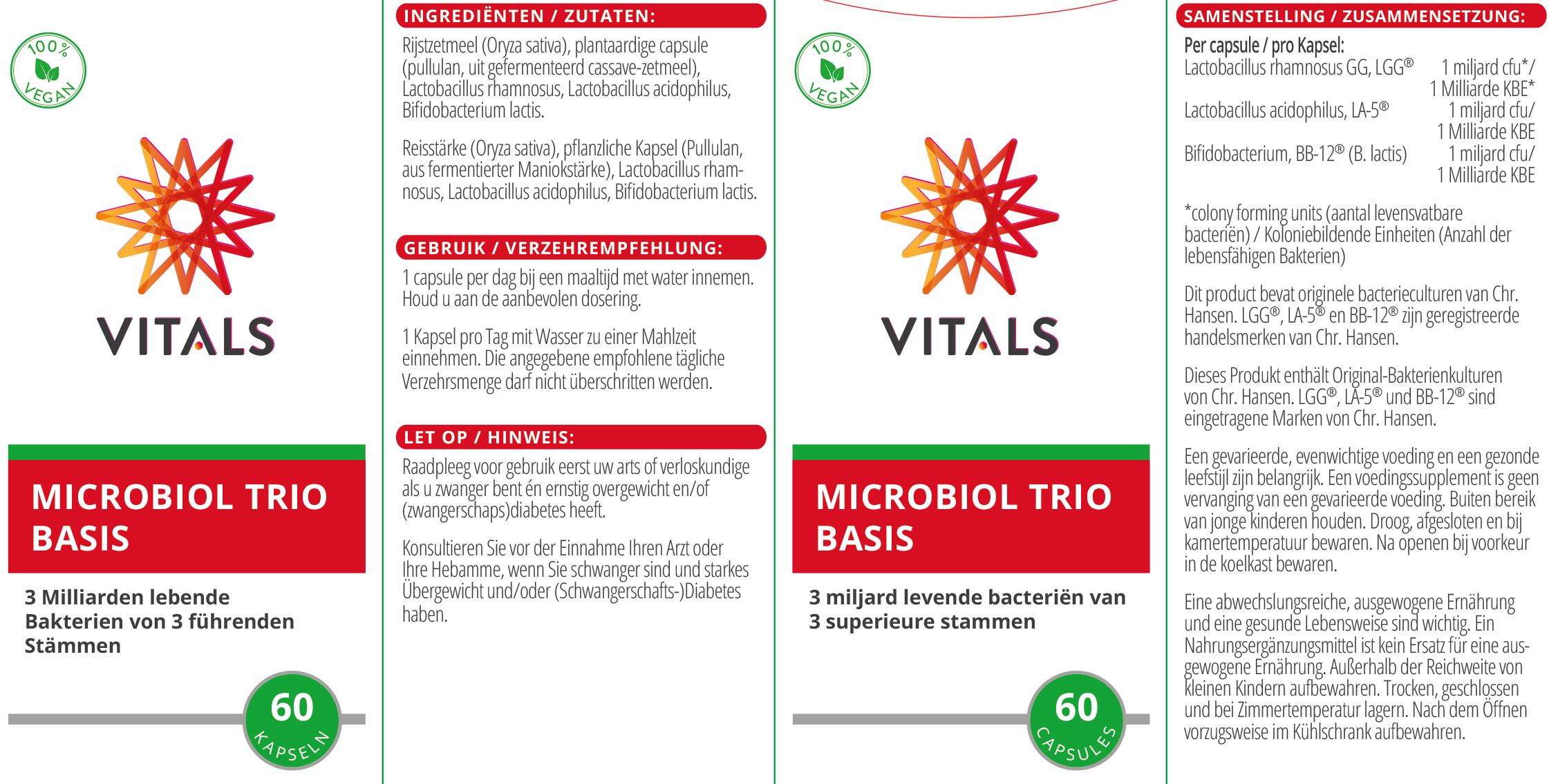Vitals Microbiol Trio Basis, 60 Kapseln  EAN: 8716717003327