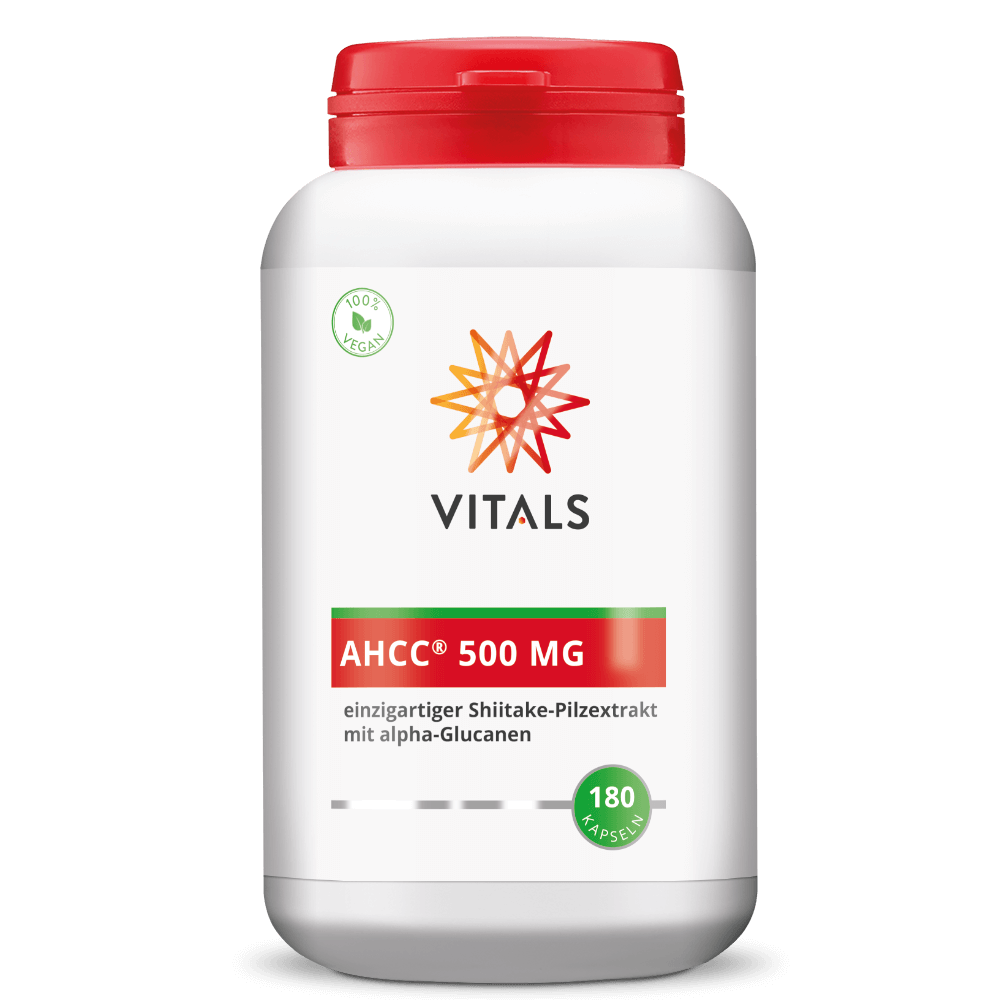 Vitals AHCC 500 mg Shiitake + Alpha-Glucane, 180 Kapseln Immunsystem EAN: 8716717004324