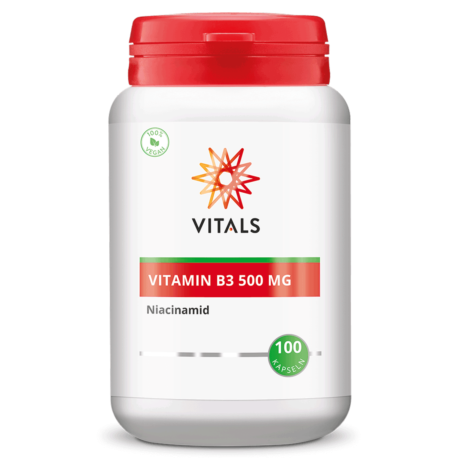 Vitals Vitamin B3 500 mg, 100 Kapseln Niacinamid Niacin Flush Free EAN: 8716717002160