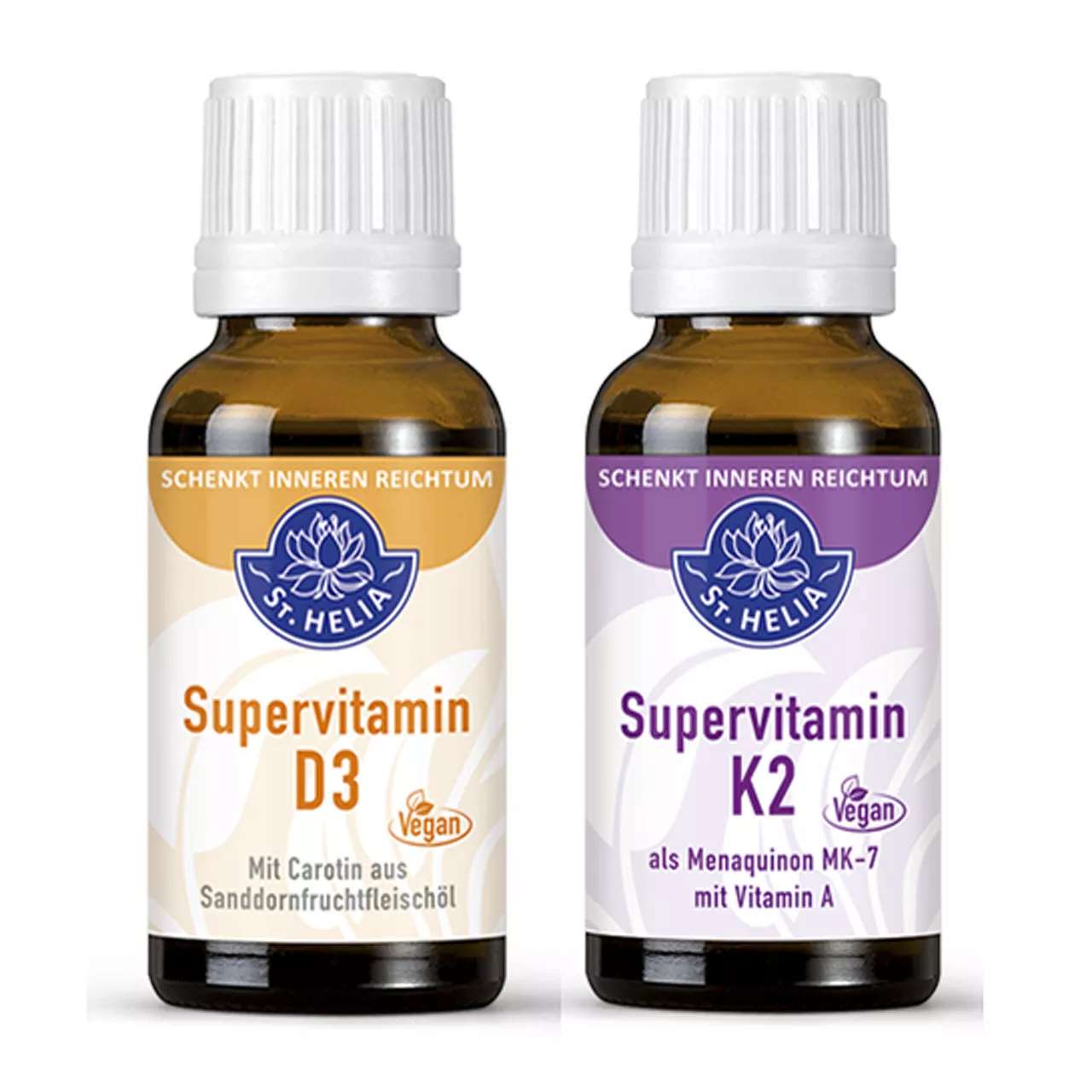 St. Helia Sparpaket Vitamin D3 + K2 beinhaltet 2 mal 20 Milliliter