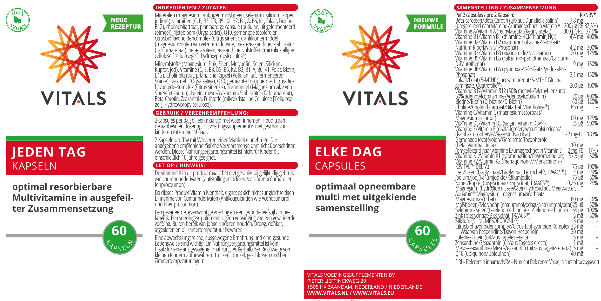Vitals Jeden Tag Multivitamine, 60 Kapseln  EAN: 8716717004782