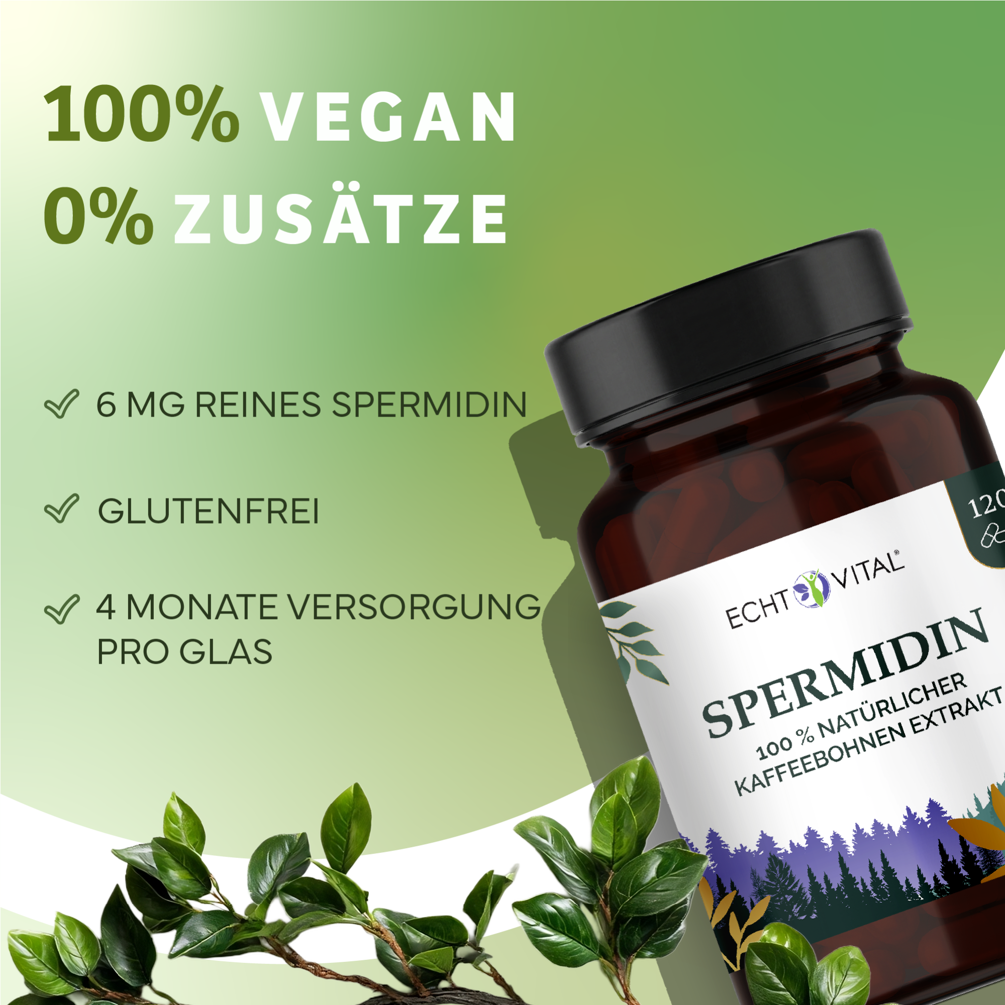 Echt Vital Spermidin, 120 Kapseln Autophagie EAN: 4260635732677