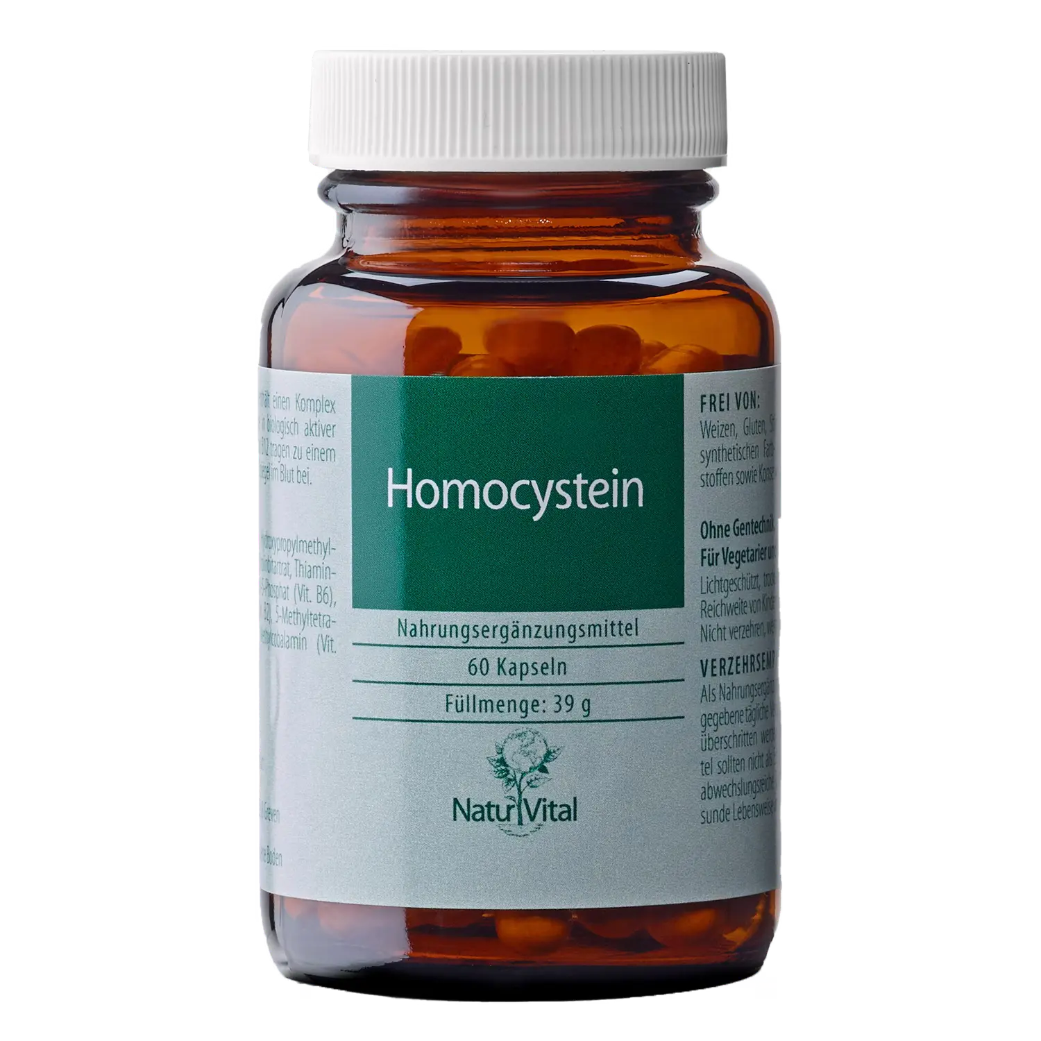 Homocystein von Natur Vital beinhaltet 60 Kapseln