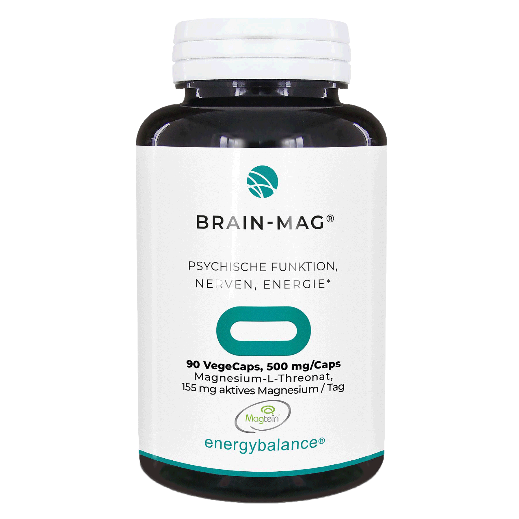 EnergyBalance Brain-Mag - Magnesium L-Threonat, 90 VegeCaps Gehirn EAN: 7640108200457