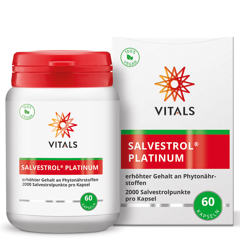 Salvestrol Platinum von Vitals Salvestrol-Dose mit Papp-Umkarton