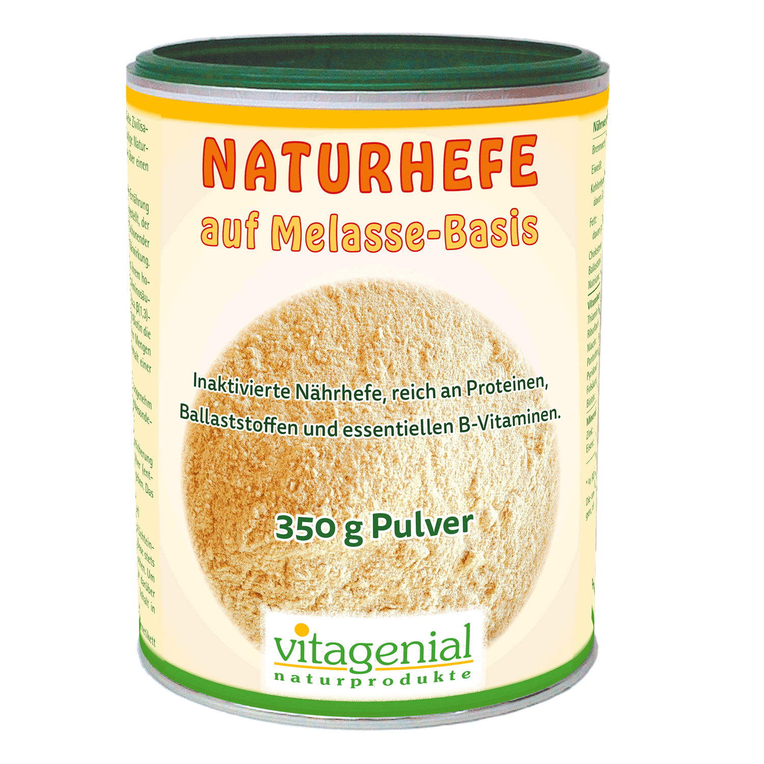 Vitagenial Naturhefe auf Melasse-Basis in 350 Gramm Version