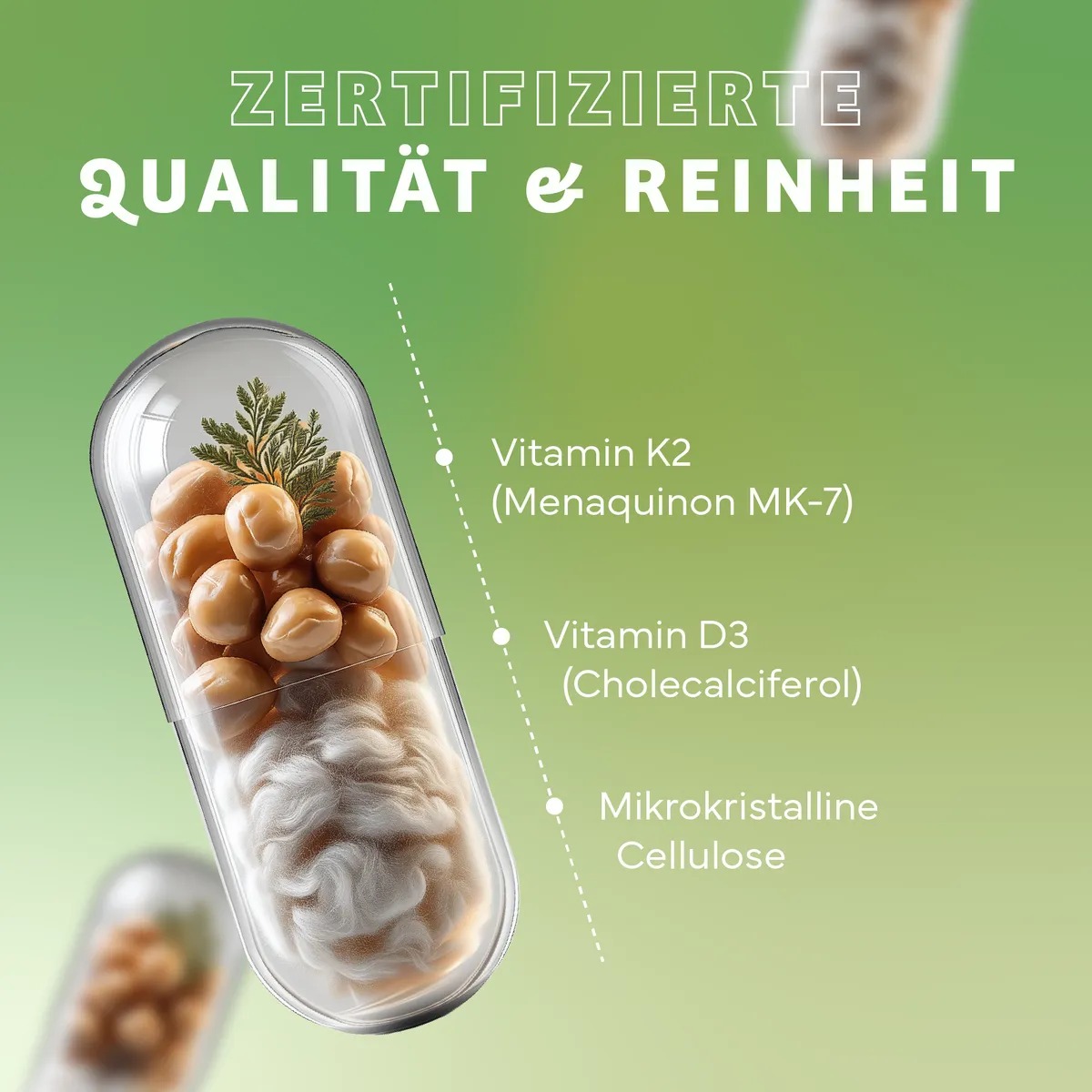 Vitamin D3 - K2, 60 capsules