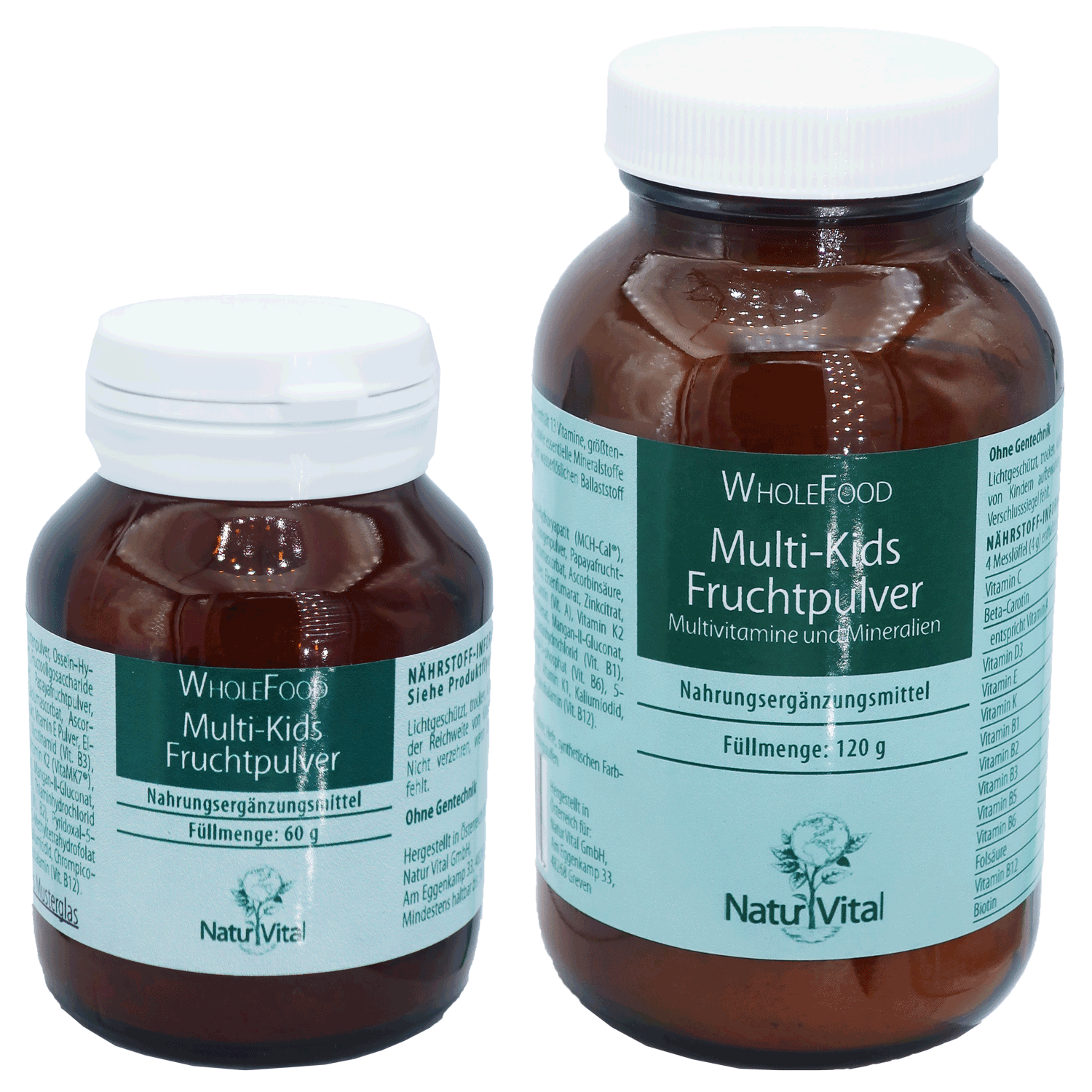 Multi-Kids fruit powder WholeFood, 120 g powder