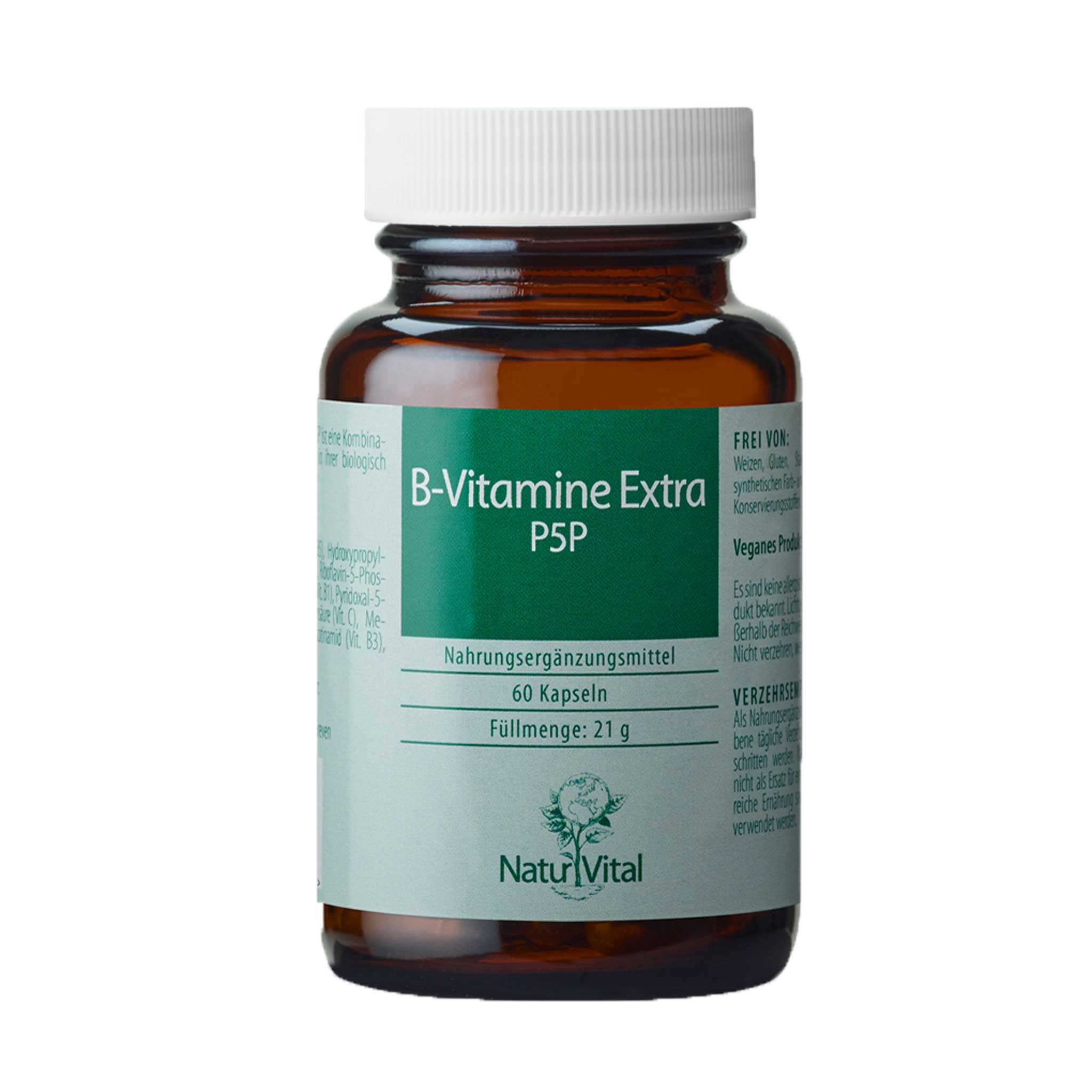 B Vitamine Extra P5P von Natur Vital beinhaltet 60 Kapseln