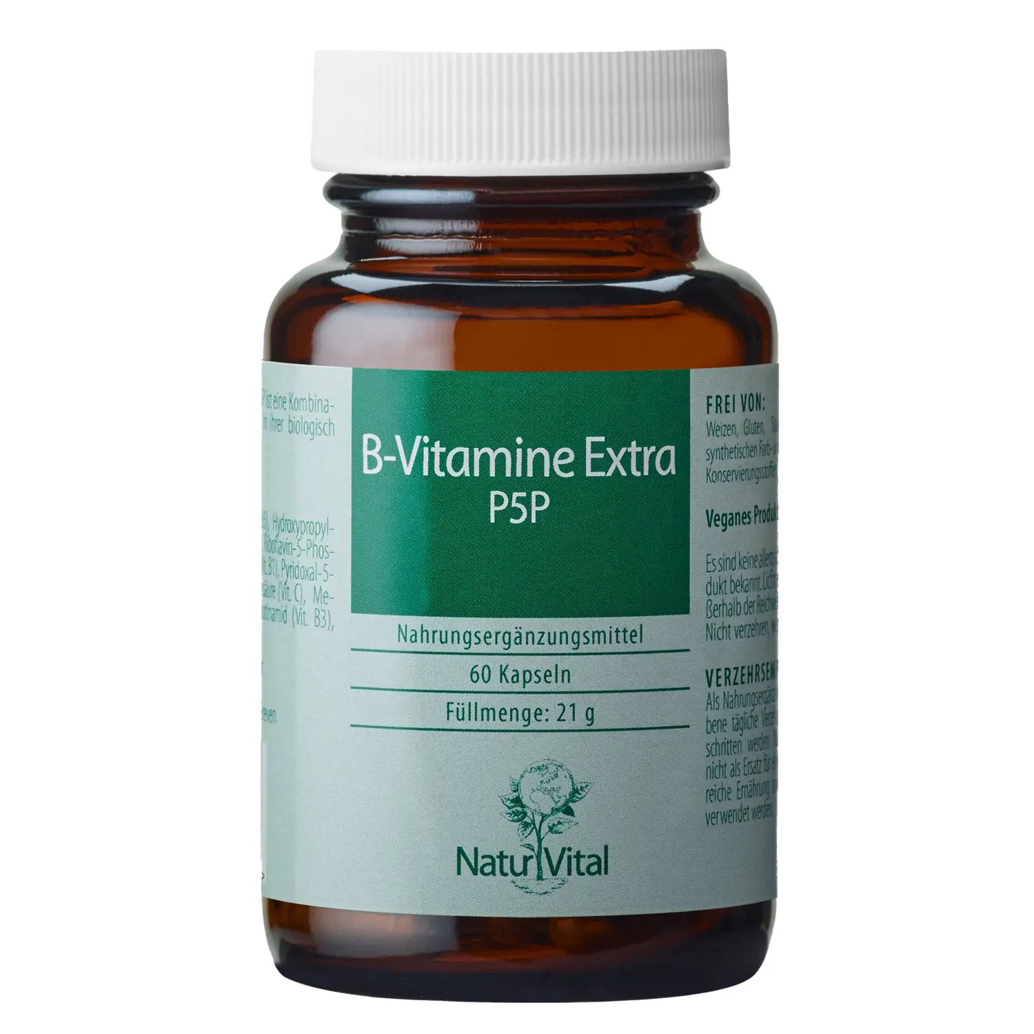 B Vitamine Extra P5P von Natur Vital beinhaltet 60 Kapseln