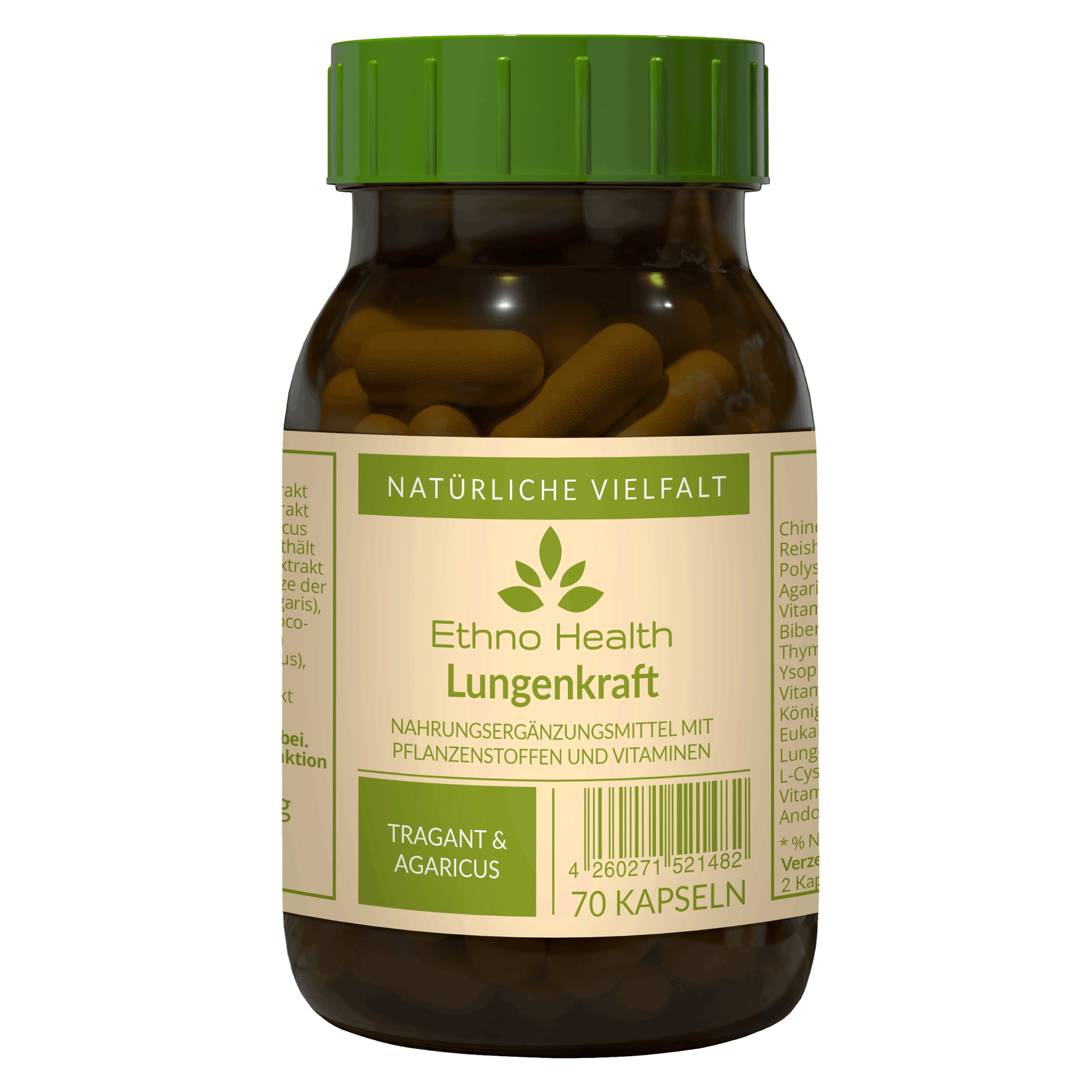 Lungenkraft Ethno Health 70 Kapseln Lungenkraft von Ethno Health beinhaltet 70 Kapseln